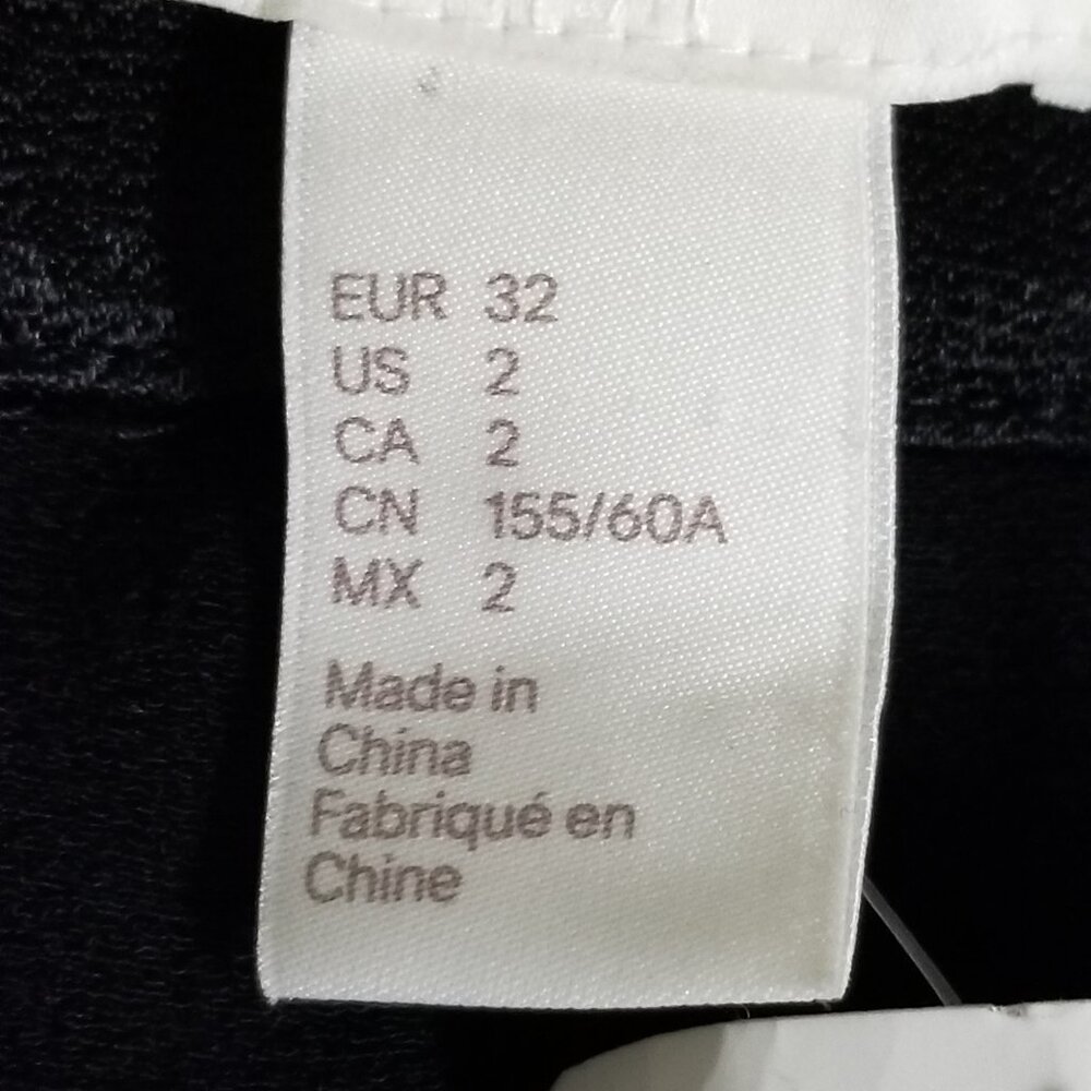 HM New Womens Dress Pant Sz 2 High Waist Pleated Tapered Cuffs NWT Black Shimmer - Picture 10 of 11